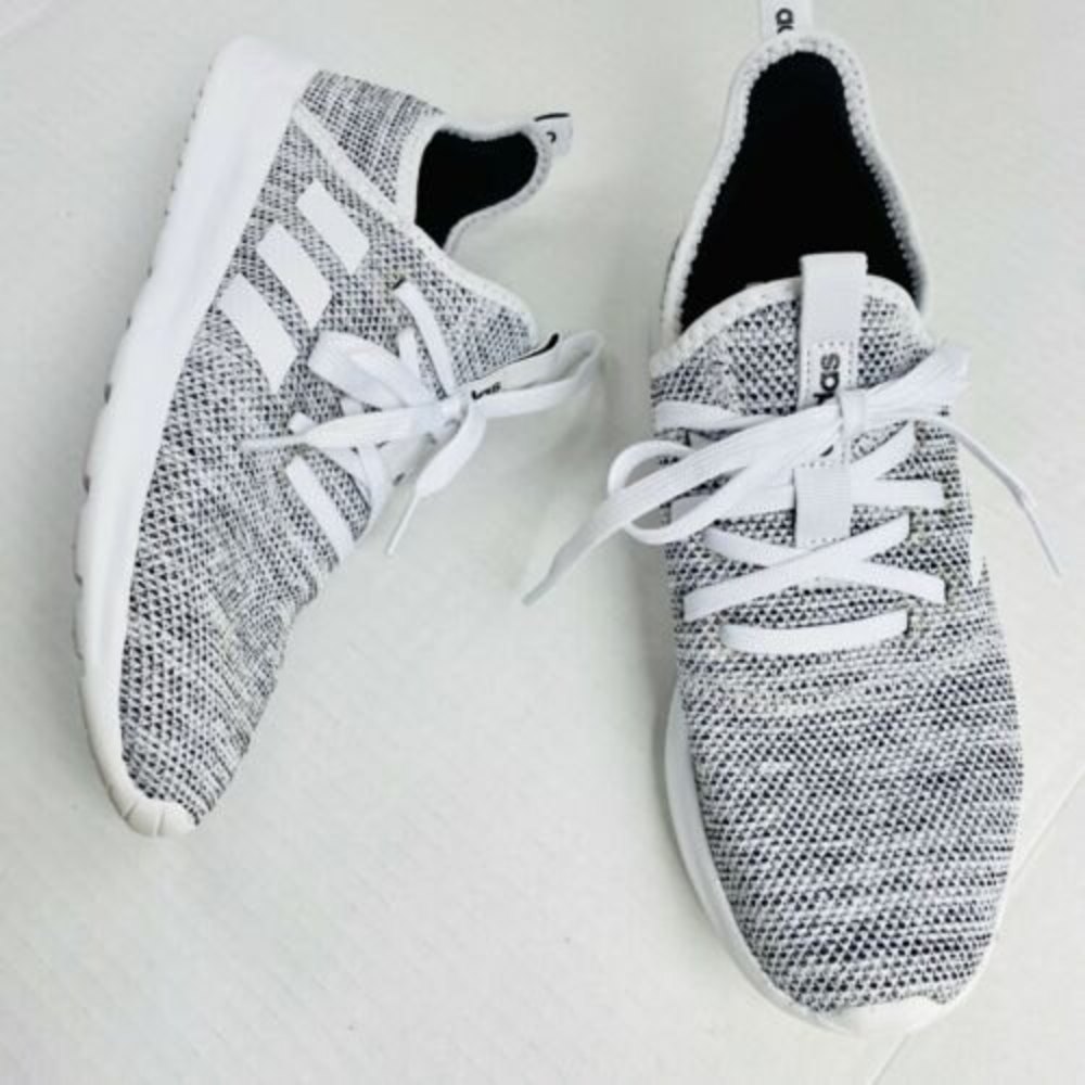 Adidas Cloudfoam Pure Women's Size 6.5 White/Gray Running Lightweight Sneakers